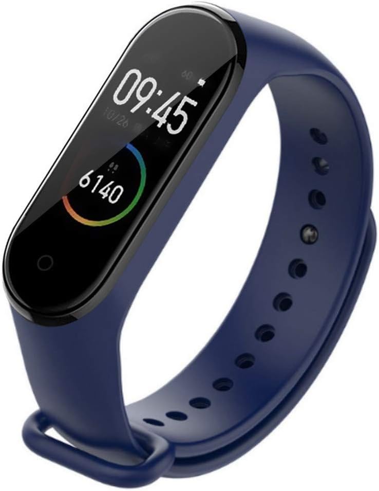 AMOUSTORE Watch Band,Sport Band Compatible with Xiao Mi Band 4/3 Breathable Soft Silicone Replacement Wristband Women and Men for Xiao Mi Band 4/3 All Various Styles (Dark Blue)