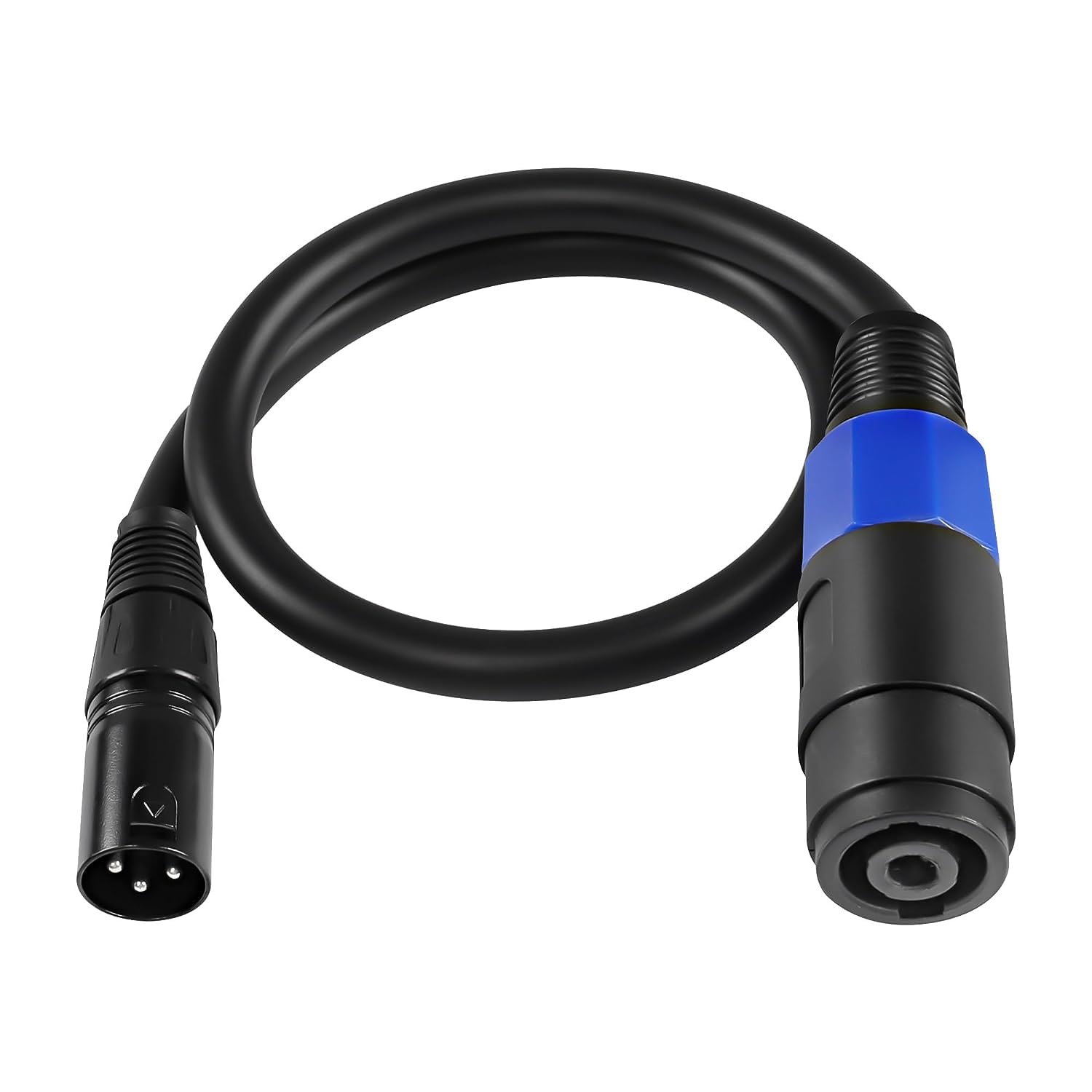 XMSJSIY Speakon to XLR Cable Audio Jack Speakon Plug Female to XLR 3 Pin Male Speaker Extension Cable Mic Wire with Twist Lock for Amplifier Pro DJ PA Stage -0.5M (Speakon Female to XLR Male)