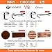 YASASHELF Floating Shelves Wall Mounted, Rustic Wood Wall Shelves for Bathroom, Kitchen, Living Room, Bedroom, Office etc. - Set of 2 Brown