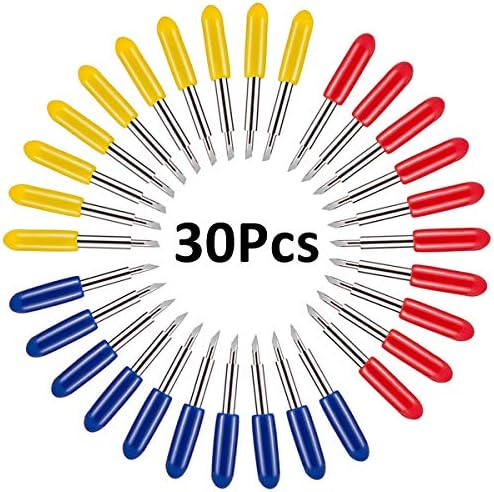 Bkinsety 30Pcs Cutting Blades Compatible with Explore Air/Air 2 Maker Expression 30/45/60 Degree Vinyl Fabric Cutting Replacement Blades for Roland Cutter