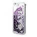 Phezen 3D Creative Shiny Quicksand Sparkle Heart Clear Liquid Glitter Hard Case for iPhone 7 Plus - Star:Purple