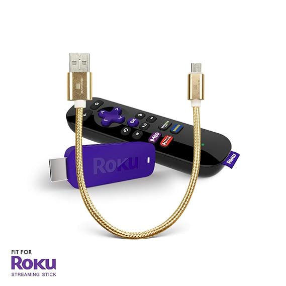 Exinoz Power Cable for Roku Streaming Stick. Roku Cable