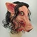 YiYi Operation Halloween Christmas Saw Mask Pig Head with Hair Animal Horrible Cosplay Masquerade Costume Latex Mask