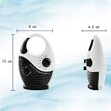 Jiakalamo Shower Radio AM FM Portable Waterproof Hanging Speaker Black White view 3