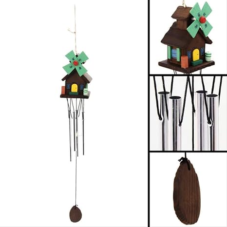 Campanas de viento antiguas Cabina de troncos increíble Resonante