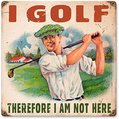 KPSheng I Golf Retro Vintage Bar Metal Tin Sign Poster Style Wall Art Pub bar Decor 12 x 12 Inches