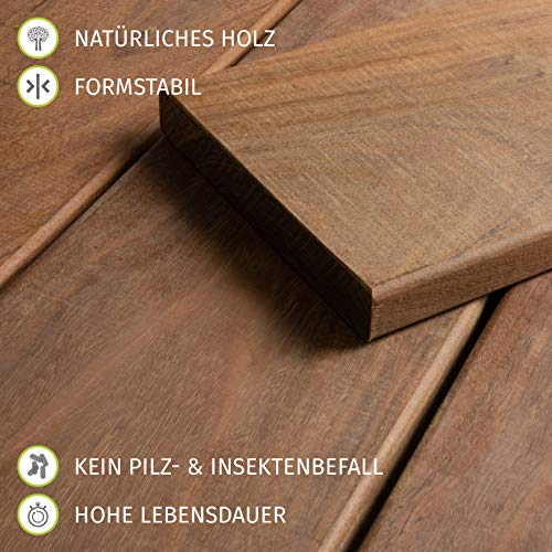 HORI® Ipe Terrassendiele Glatt 21 x 145 Komplettset Massiv Hartholz I Bausatz inkl. 45 x 70 mm Unterkonstruktion I… – Bild 5