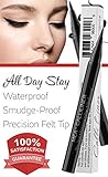 Waterproof Liquid Eyeliner by Mea a Semi Permanent Ultra Black Eye Liner withPrestige All Day Stay Brush giving you that Wild & Intense Covergirl Beauty - Glossy Matt Feather Tip