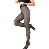 Gumfolk Fleece Lined Tights Women Warm Fake Translucent Leggings For Women Fleece Sheer Winter Tights Thermal Pantyhose