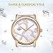 BINGER Women Mother Pearl Dress Watch Rose Gold Sapphire Crystal White Calfskin Leather Strap 553L-W