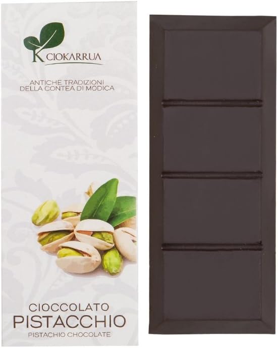 Pistachio Chocolate of Modica, 100 g, Italian Chocolate