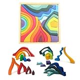 Grimm's Four Elements Building Set, Small (Wooden Blocks with Storage Tray)