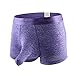 Gocheaper, Men's Soft Underwears Pouch Thongs G String Sexy Briefs Shorts Bikini Boys Pants (L, Purple #2)