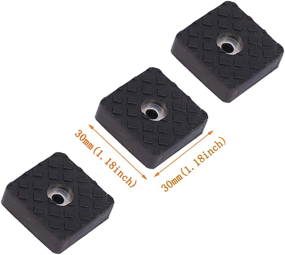 YUE QIN 12 Pack Rubber Feet Chair Leg Wood Floor Protectors Square,easy Screw Installation,non-slip Rubber Furniture Floor Pads 30mm*30mm - Image 4