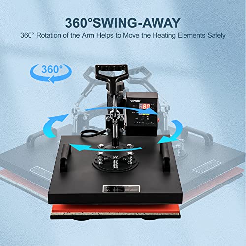 VEVOR Heat Press 15x15 Inch 8 in 1 Heat Press Machine Digital