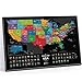 Detailed Scratch Off USA Map - 16 x 24 in - Printed on Flexible Vinyl and Rewritable - 1DEA.me