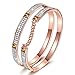 J.NINA Gifts Christmas Rose-Gold Plated Bracelets London Impression Bangle for Women with Crystals from Swarovski Birthday Anniversary Jewelry Gift for Women Girlfriend Lover Wife Daughter Wife