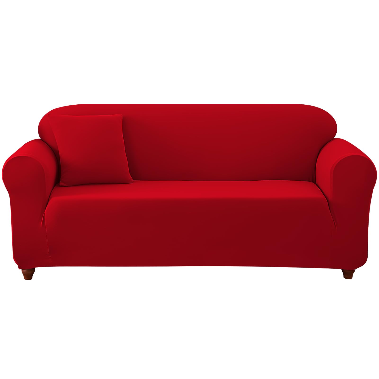 WOWTOY Sofa Covers High Stretch 1 2 3 4 Seater Sofa Slipcover Chair Loveseat Couch Cover for Dogs Pets Cats Stretch Elastic Sofa Cover for Living Room Furniture Protector (Red, 1 Seater)