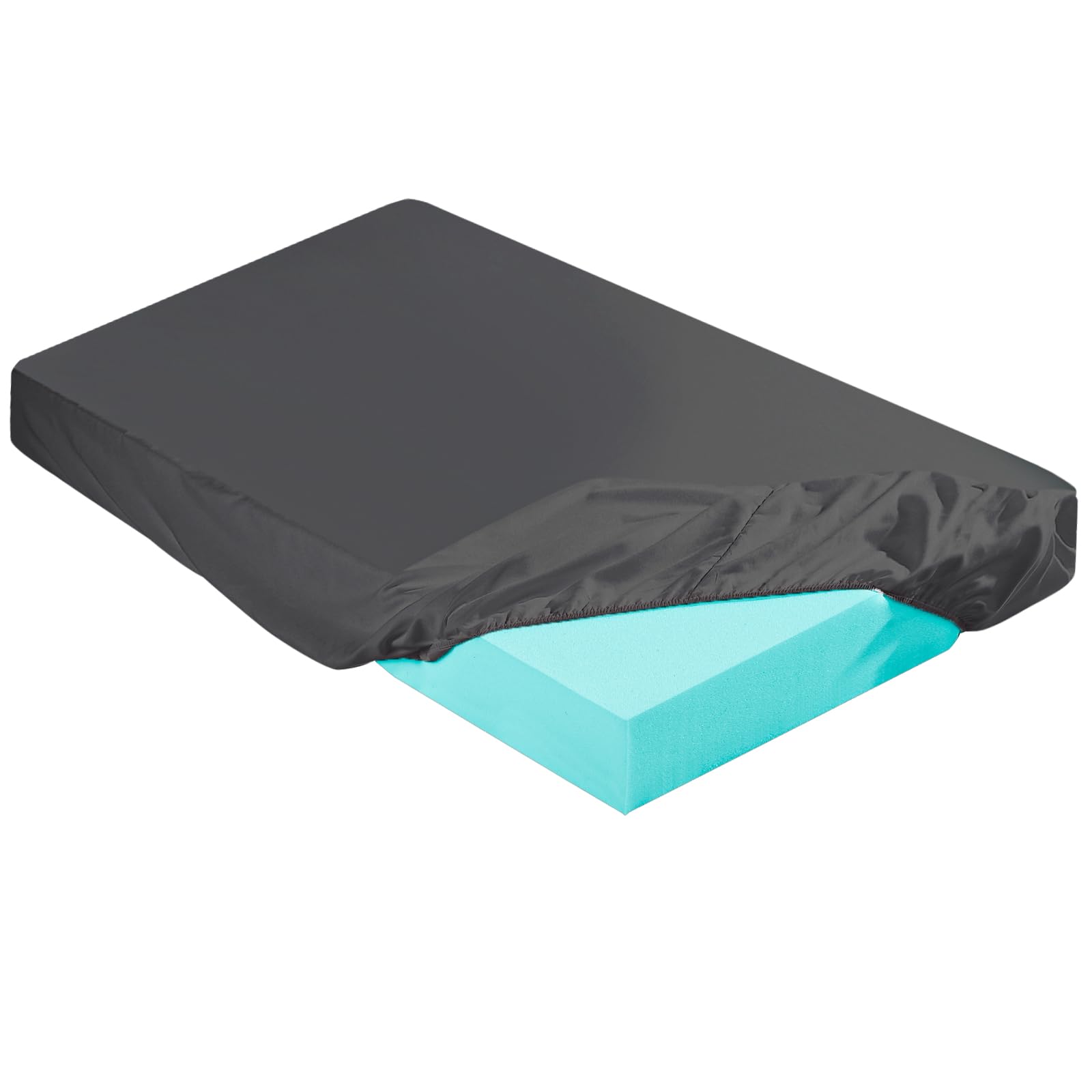 Photo 1 of HunnmingRe 2-3 Inch Mattress Topper Cover (Only Cover) Memory Foam Protector Microfiber Memory Foam for Latex Mattress Topper Gel RV(Twin 75 x 38 Inch,Dark Gray)