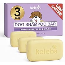 Kelebs Natural Dog Shampoo Bar Anti-Itching | Puppy Shampoo | Calming Sensitive Skin with Lavender Essential Oils and Oatmeal
