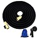 50ft Expanding Hose,KEKU Strongest Expandable Garden Hose with Double Latex Core, SOLID BRASS Fitting/Shut Off Valve and Extra Strength Fabric for Car Garden Hose Nozzle