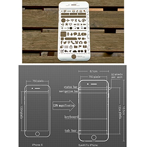 ZZ Lighting Novelty Creative iPhone 6 Draft Drawing Pad for App Design and UI Design (Sketch Pad+Stencil Kit+Pencil) - Thumbnail 4