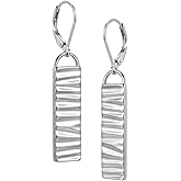 IOQCZQOI Silver Bar Dangle Earrings for Women, Lightweight Hypoallergenic Leverback Drop Earrings, Fashion Geometric Jewelry Gift for Her
