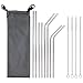 TRUSBER 304 Stainless Steel Straws, Reusable Metal Drinking Straws, 2 Straight (10.5 in) + 2 Bend (10 in) + 2 Straight (8.5 in) + 2 Bend (8 in) + 4 Cleaning Brushes for 20 & 30 oz Tumblers, Set of 8