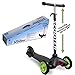 OxGord Scooter for Kids - Deluxe Aluminum 3 Wheel Glider with Kick n Go, Lean 2 Turn, Step 4 Break - Black
