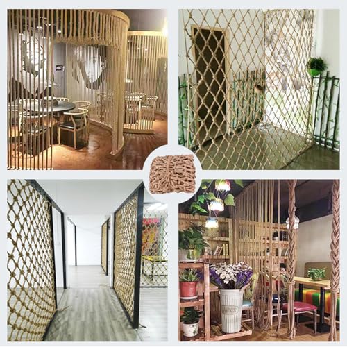 SSWZHANG Indoor Hemp Protection Net Hemp Rope Net for Climbing House on the Tree Protection Net for Balcony Stairs Railing (Size: 1 x 10 m (3 x 33 ft))