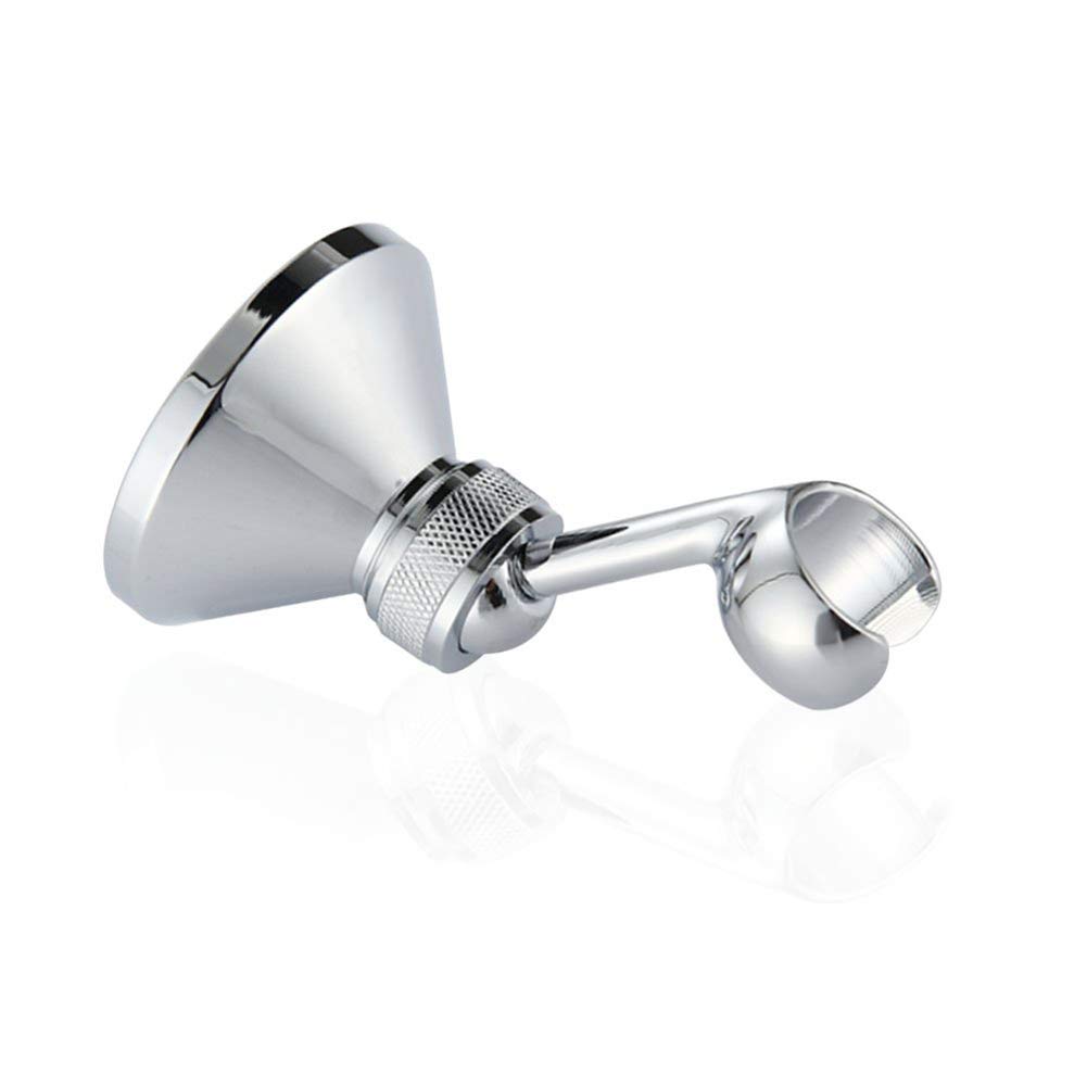 Hand Held Shower Holder, Omnidirectional Copper Shower Head Bracket, 360 Degrees Adjustable Chrome Plated Wall Mount for Shower Head