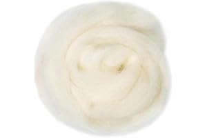 Catopia Wool Roving Yarn, 100G/3.53OZ Soft Felting Wool Pure Chunky Roving Yarn Bulk for Needle Felting Knitting Blanket Spinning Weaving DIY Craft,White