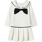 Mud Kingdom Girls Nautical Dress Sailor Collar Pleated Hem Long Sleeve 2-8 Years