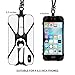 SHANSHUI Phone Lanyard, 2 in 1 Detachable Neck Strap Silicone Case Holder with Ring Stand Grip Compatible with iPhone, Samsung Galaxy and Most Smartphones (Black)