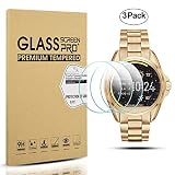 Diruite 3-Pack for Michael Kors Bradshaw Screen Protector, 2.5D 9H Hardness Tempered Glass Screen Protector for Michael Kors MKT5001 Smart Watch