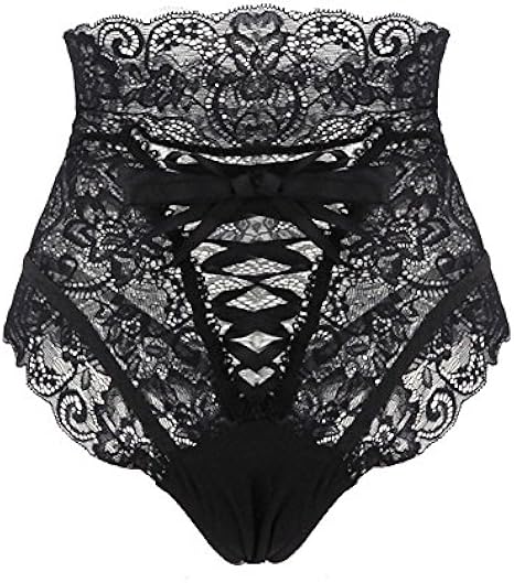 Black lace high waisted underwear Clearance