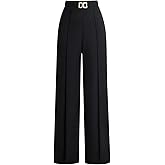 SOLY HUX Women's High Waisted Dress Pants Metal Linked Casual Work Office Business Long Trousers