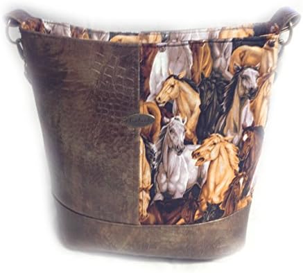 Bonnie Bucket Bag featuring Running Wild Horses Fabric