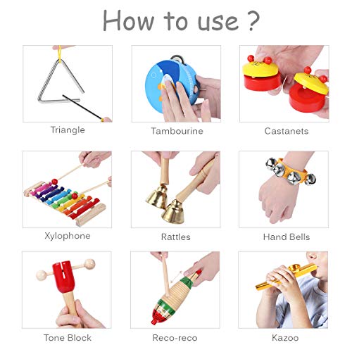 2 Toddler+Musical+Instruments+Percussion+Tambourine