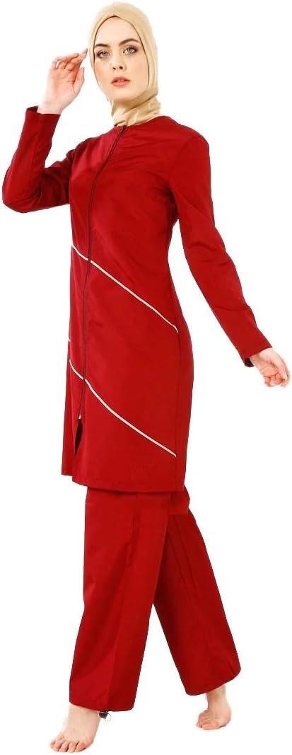 Turkish Burkini for Muslim Women Unlined Fully Covered Swimsuits Islamic Hijab Modesty Swimsuit Costume