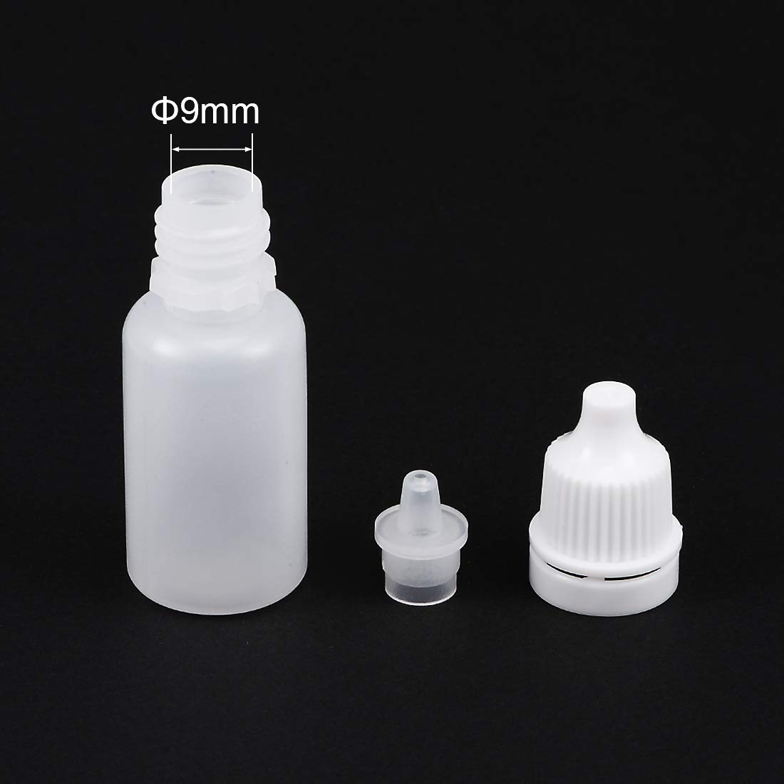 sourcing map Plastic Dropper Bottles, 10ml/0.34 oz Empty Squeezable Dropper Bottle with Cap, Pack of 30, White - Image 4