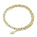 2.7mm 14k Yellow Gold Plated Twisted Singapore Choker Chain Necklace, 16 inches