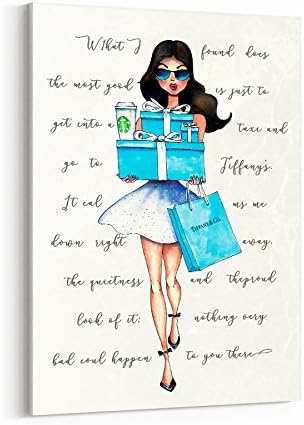 Fashion wall pop art print - Illustration - Tiffany and Co New York Breakfast At Tiffanys Audrey Hepburn - Chic Glam Vogue poster on Canvas 20"x30" 697
