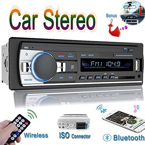 Car Stereo, Car Stereo with Bluetooth Single Din In-Dash Car Radio Receiver Wireless Remote Car Stereo Receiver , MP3/USB/SD/AUX/FM Car Stereos, Remote Included