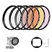 D&F 58MM Lens Filter Accessory Kit UV CPL ND4 Round Filter Set 6pcs for GoPro Hero 5, Hero 6,Hero 7 Black,Hero(2018) Original Waterproof Housing Case with Lens Adapter and Filter Pouch