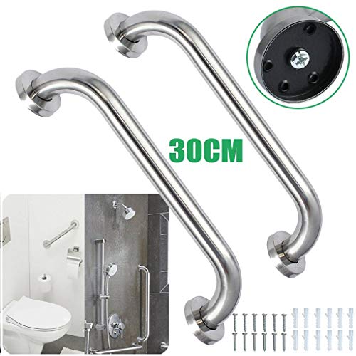 DaoAg 2Pcs Grab Bar Stainless Steel Grip Handle Bath Bathroom Grab Bar Safety Metal Grab Bar for Bathtubs and Showers