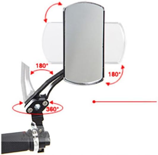 Extrbici Bike Rear View Mirror Reflector Aluminum Alloy Stable Mounting Base Clear Convex Lens 360 Degree Multi-angle Flexible Rotation 22.2mm Mount for Most Bikes Handlebar (Silver) - Image 3