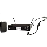 Shure BLX14R/SM35 Wireless Microphone System - 14-Hour Battery Life, 300 ft Range, UHF | SM35 Headset Mic, Single Channel Rack Mount Receiver | H11 Band (BLX14R/SM35-H11)