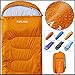 FARLAND Mummy Sleeping Bag with Compression Sack,20 Degrees ℉,Portable and Lightweight for 3-4 Season Camping, Hiking,Waterproof, Traveling, Backpacking and Outdoor (Orange/Right Zipper, Rectangular)