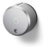 August Home Silver Smart Lock Pro, 3rd Generation-Dark Gray, Apple Home Kit Compatible and Z-Wave Plus Enabled
